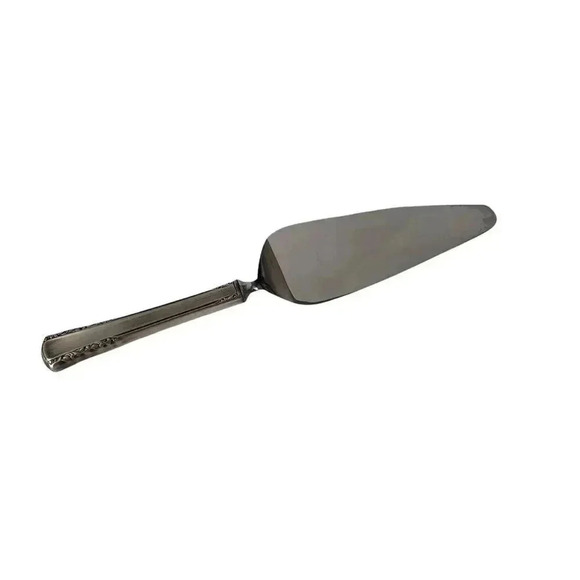VTG Stainless Silver Plated Cake Server Wedding Gift Anniversary Present Scroll - Picture 3 of 6